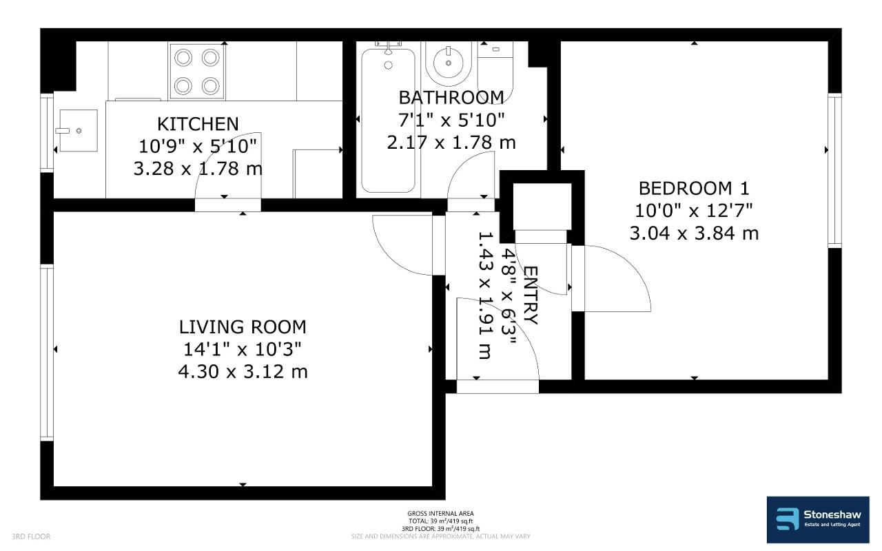 Floorplan of Plumtree Close, Dagenham, Essex, RM10 8UE