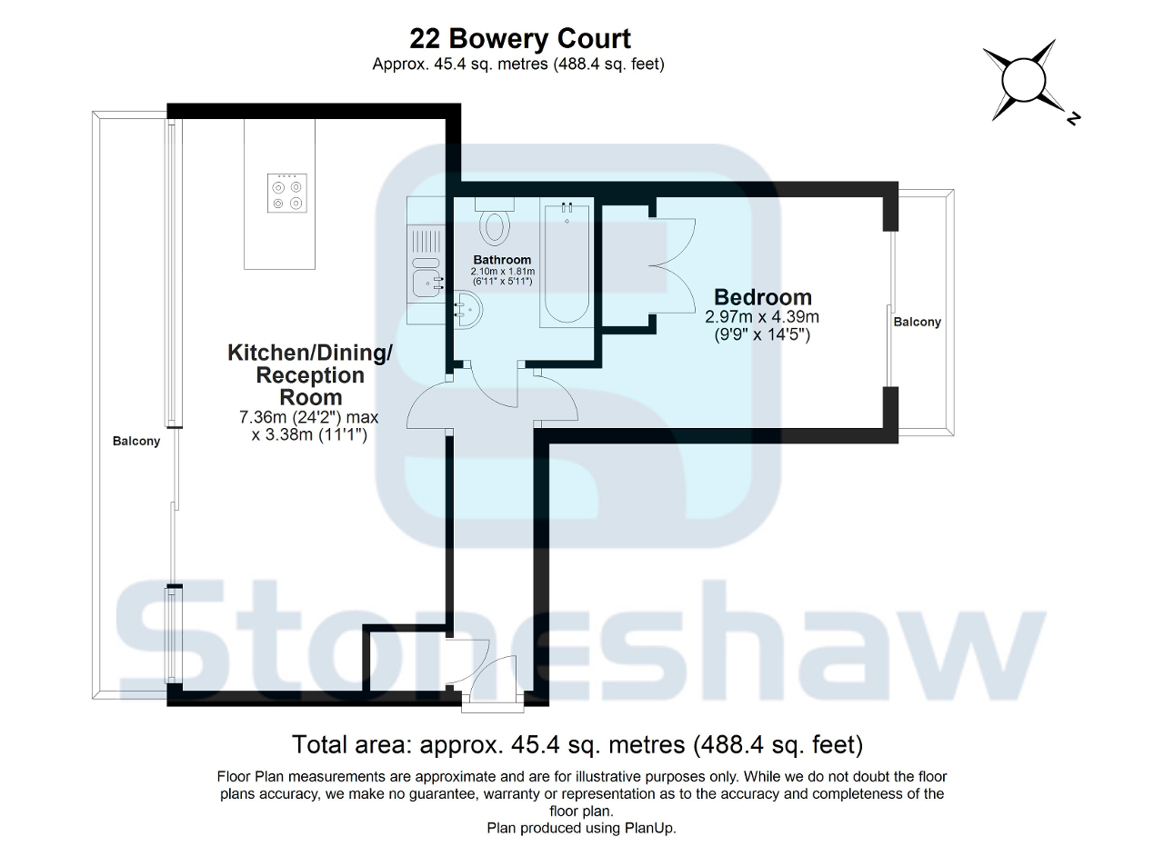 Floorplan of Bowery Court, St Marks Place, Dagenham, Essex, RM10 8GN